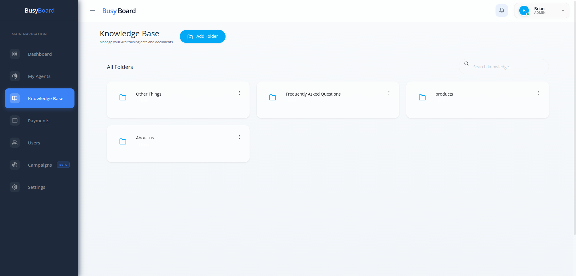 Dashboard Topics & Sentiment